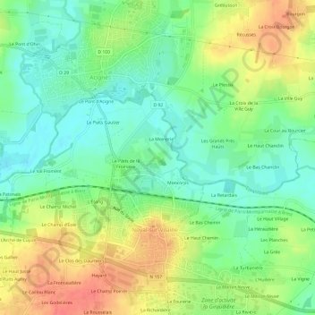 Mappa topografica La Haute Roche, altitudine, rilievo