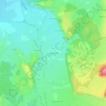 Mappa topografica Unteröschhöfe, altitudine, rilievo
