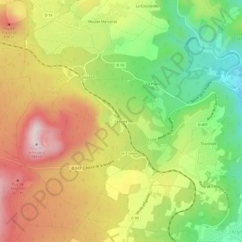 Mappa topografica La Gare, altitudine, rilievo