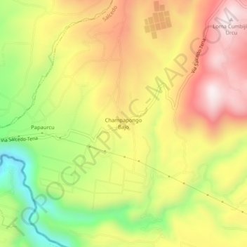 Mappa topografica Champapongo Bajo, altitudine, rilievo