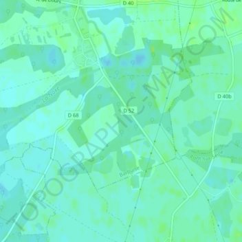 Mappa topografica Sausseron, altitudine, rilievo