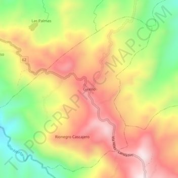 Mappa topografica Gualilo, altitudine, rilievo