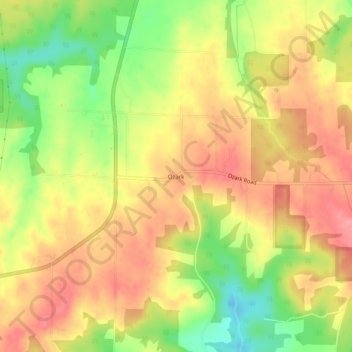 Mappa topografica Ozark, altitudine, rilievo