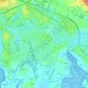 Mappa topografica La Poussinière, altitudine, rilievo