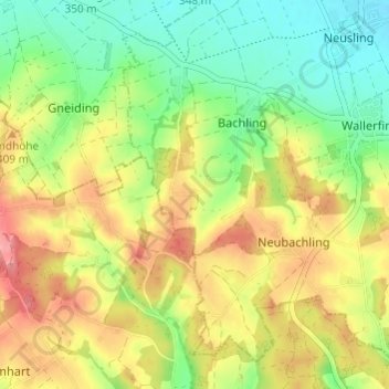 Mappa topografica Kolling, altitudine, rilievo