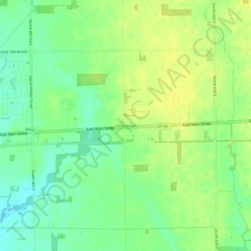 Mappa topografica Stringtown, altitudine, rilievo