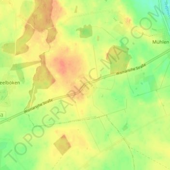 Mappa topografica Goddin, altitudine, rilievo