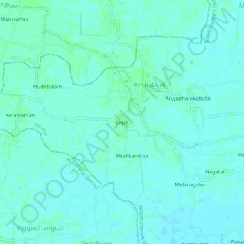 Mappa topografica Sigar, altitudine, rilievo