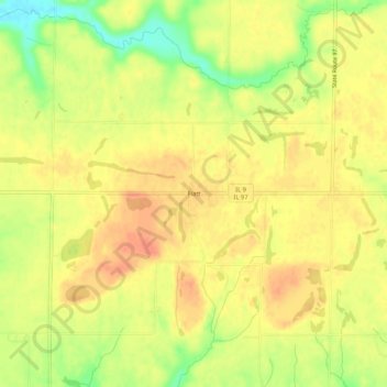 Mappa topografica Fiatt, altitudine, rilievo