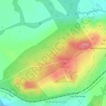 Mappa topografica Las Zorreras, altitudine, rilievo