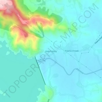 Mappa topografica Kale Colony, altitudine, rilievo