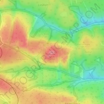 Mappa topografica Rauher Jakob, altitudine, rilievo