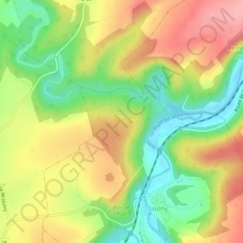 Mappa topografica Rupt, altitudine, rilievo