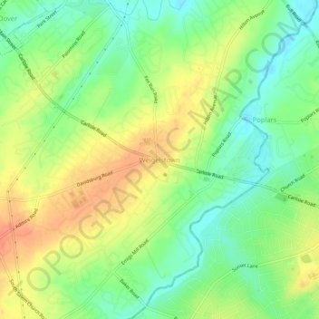 Mappa topografica Weigelstown, altitudine, rilievo