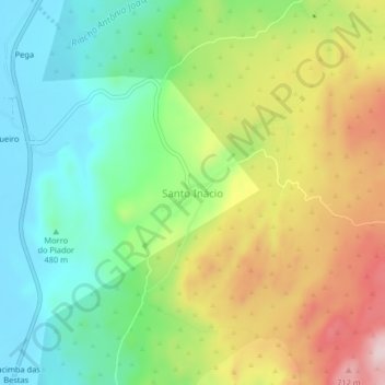Mappa topografica Santo Inácio, altitudine, rilievo