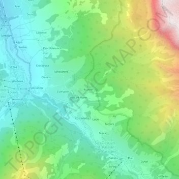 Mappa topografica Rüdeferia, altitudine, rilievo