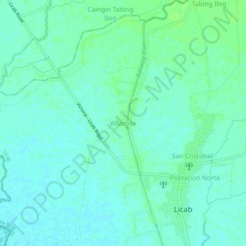 Mappa topografica Villarosa, altitudine, rilievo