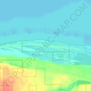 Mappa topografica Vermilion, altitudine, rilievo
