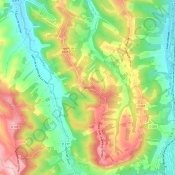 Mappa topografica Bel-Air, altitudine, rilievo