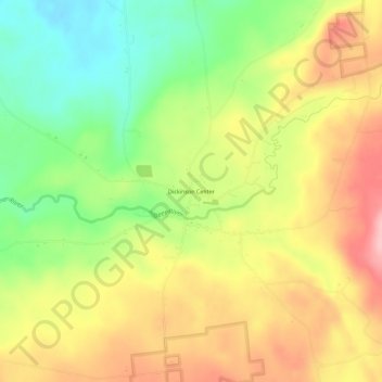 Mappa topografica Dickinson Center, altitudine, rilievo