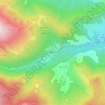 Mappa topografica La Freyte, altitudine, rilievo