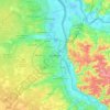 Mappa topografica Bordeaux, altitudine, rilievo