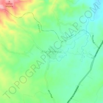 Mappa topografica Pital de Megua, altitudine, rilievo