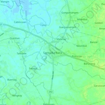 Mappa topografica Santa Barbara, altitudine, rilievo