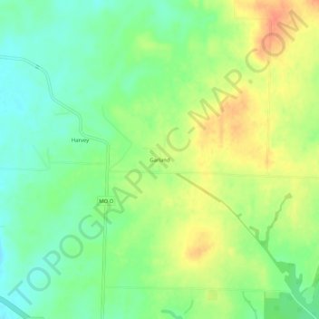 Mappa topografica Garland, altitudine, rilievo