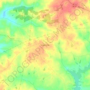 Mappa topografica Sandy Cross, altitudine, rilievo