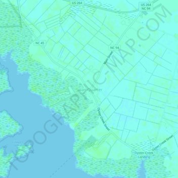 Mappa topografica Swan Quarter, altitudine, rilievo