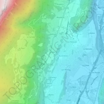 Mappa topografica La Côte, altitudine, rilievo