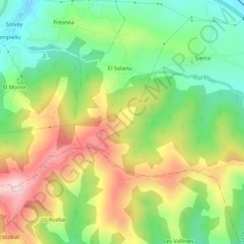Mappa topografica La Ará, altitudine, rilievo