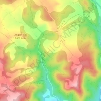 Mappa topografica Ballera, altitudine, rilievo