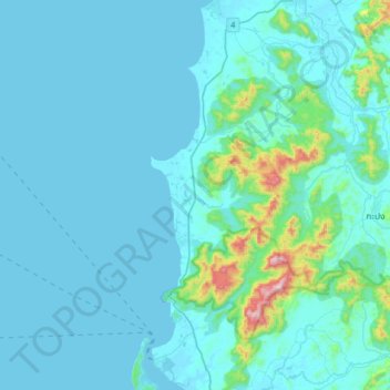 Mappa topografica Khuekkhak, altitudine, rilievo