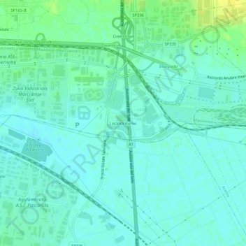 Mappa topografica Località Aurno, altitudine, rilievo