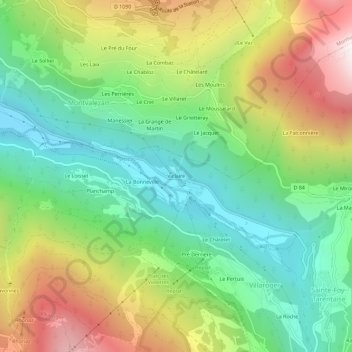 Mappa topografica Viclaire, altitudine, rilievo