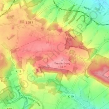 Mappa topografica Baumberg, altitudine, rilievo