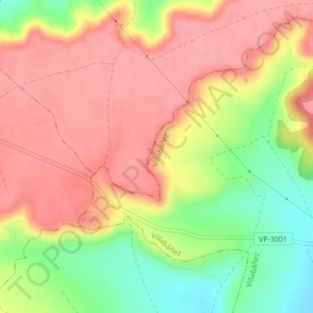 Mappa topografica Cornalvo, altitudine, rilievo