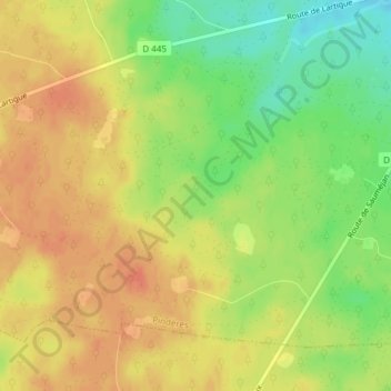 Mappa topografica La Barrière, altitudine, rilievo