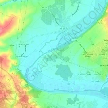 Mappa topografica La Chapelle, altitudine, rilievo