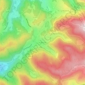 Mappa topografica Les Bas Rupts, altitudine, rilievo
