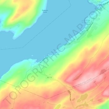 Mappa topografica Milltown, altitudine, rilievo