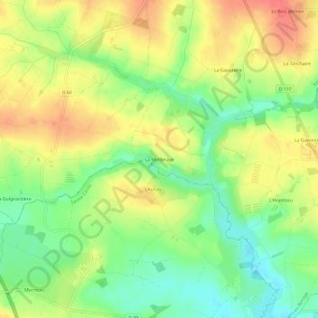 Mappa topografica La Meilleraye, altitudine, rilievo