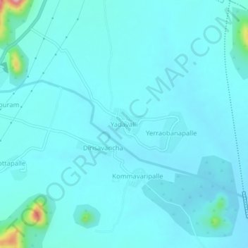 Mappa topografica Yadavalli, altitudine, rilievo