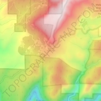 Mappa topografica Lake City, altitudine, rilievo