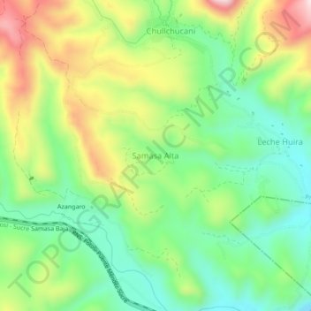 Mappa topografica Samasa Alta, altitudine, rilievo