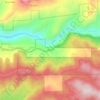 Mappa topografica Pacific, altitudine, rilievo