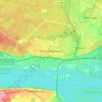 Mappa topografica Zelenodol'sk, altitudine, rilievo