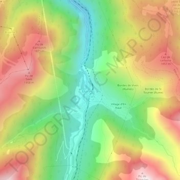 Mappa topografica Les Escoumes, altitudine, rilievo